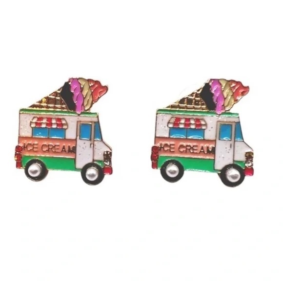 NWT Sugarfix by BaubleBar Whipped Cream Whip Sundae Funday Stud Earrings - Picture 2 of 2